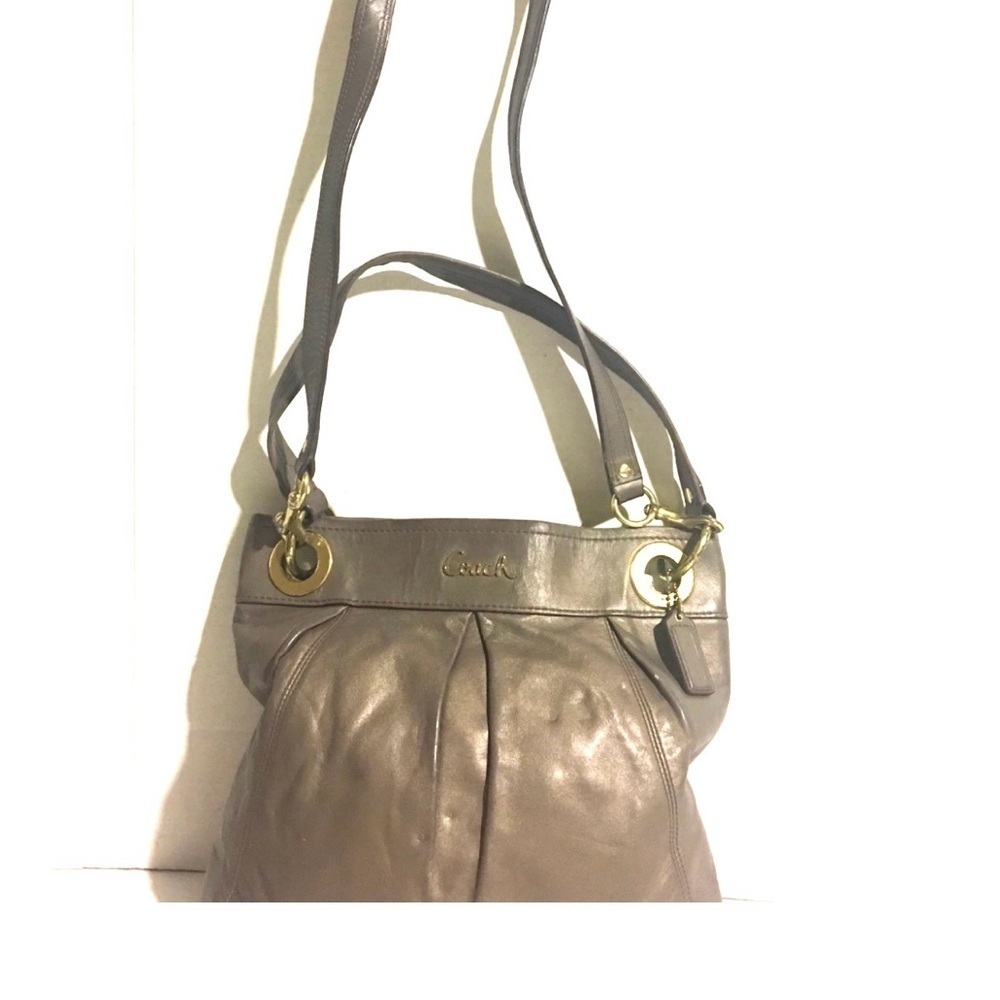 Coach Ashley hippie gray leather crossbody handbag